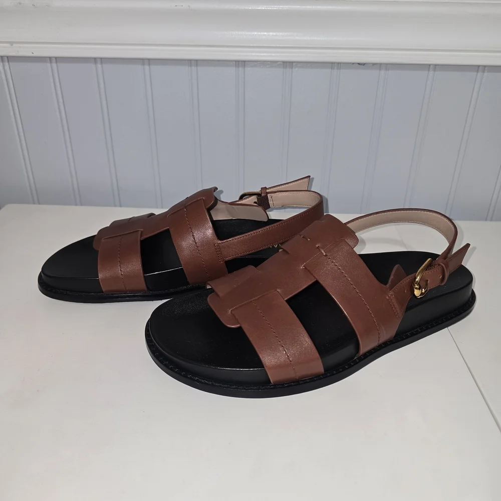 Cole Haan Brown Leather Slingback Sandals